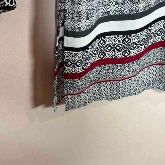 Susan Graver button Down Tunic Long Sleeve Size 10 Geometric Print Lagenlook - Picture 5 of 8